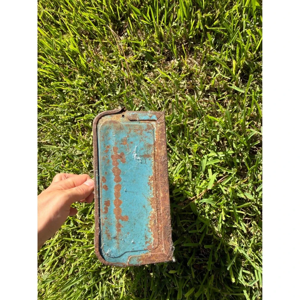 Vintage BernzOmatic Metal Tool Box Blue Industrial Rust Patina Storage Chest